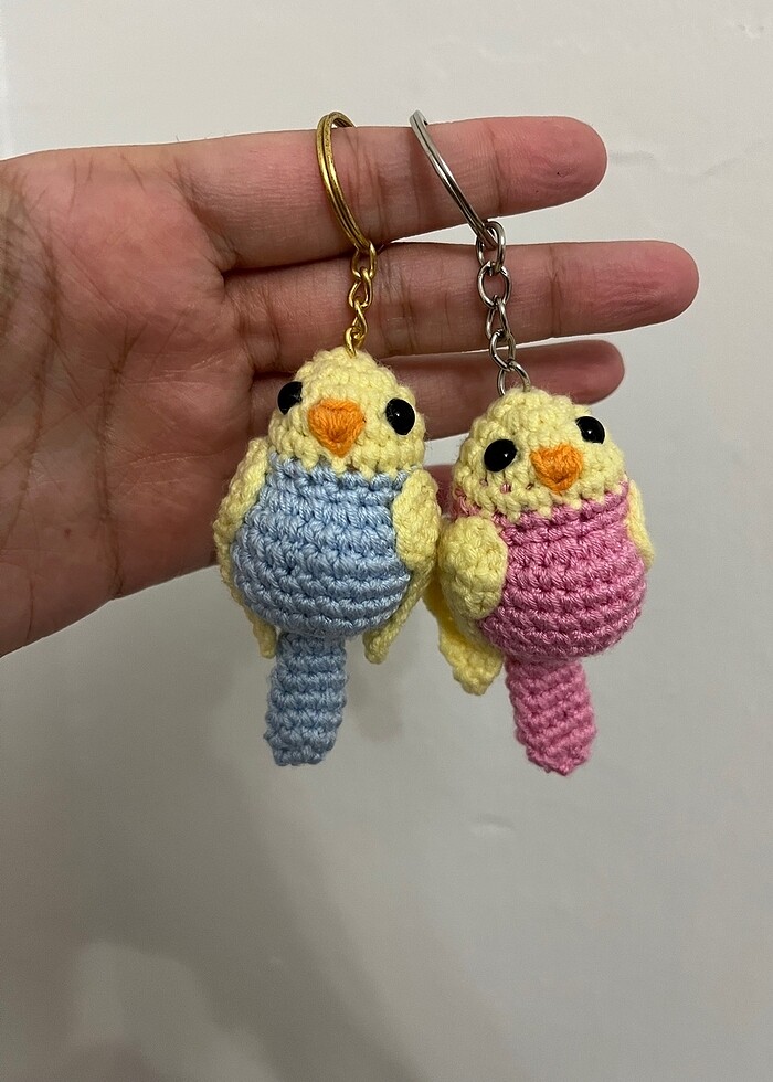 Örgü Muhabbet kuşu anahtarlık - Görsel 5