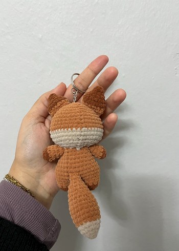 Kahverengi Sevimli Tilki Anahtarlık Peluş Oyuncak - Görsel 3