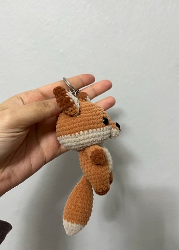 Kahverengi Sevimli Tilki Anahtarlık Peluş Oyuncak - Görsel 2