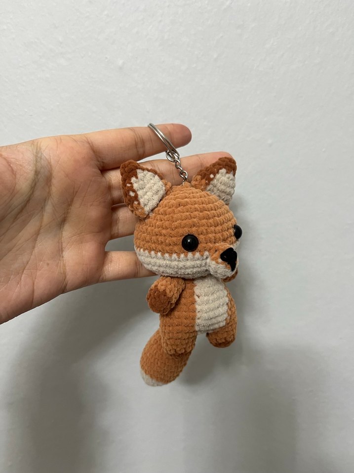 Kahverengi Sevimli Tilki Anahtarlık Peluş Oyuncak - Görsel 5