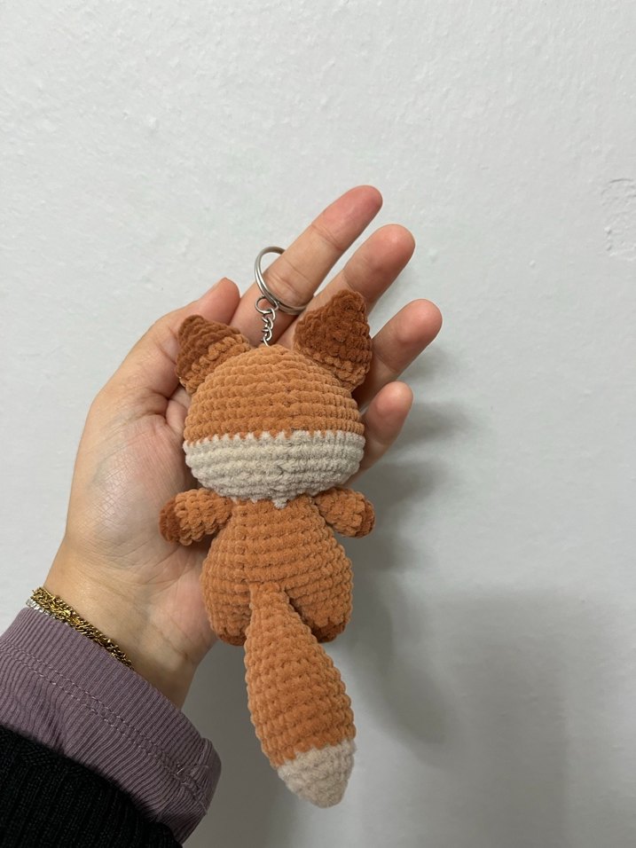 Kahverengi Sevimli Tilki Anahtarlık Peluş Oyuncak - Görsel 3