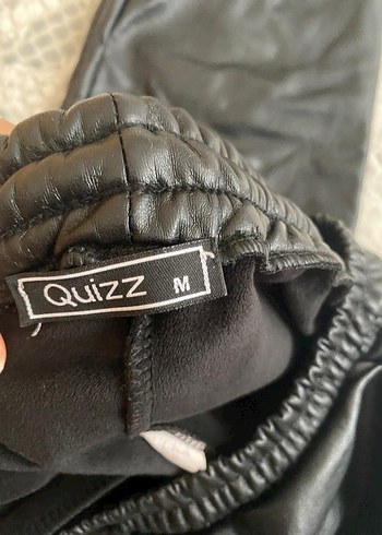 m Beden Siyah Deri Kadın Spor Pantolon