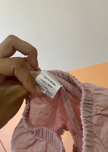 3 Ay Beden pembe Renk Caramell Kız Bebek 2'li Müslin Takım 1-3ay