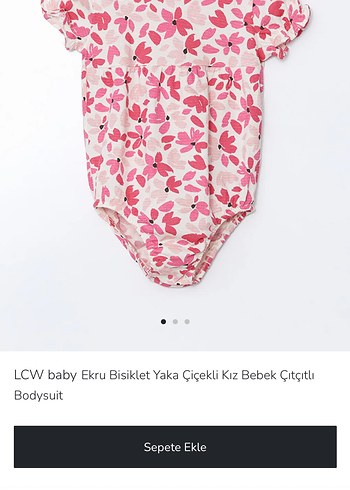 LCW Baby Pembe Çiçekli Kız Bebek Bodysuit