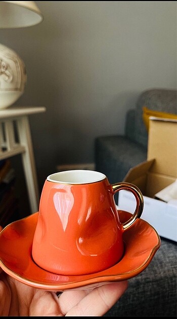 Beden turuncu Renk English home ikili kahve fincanı