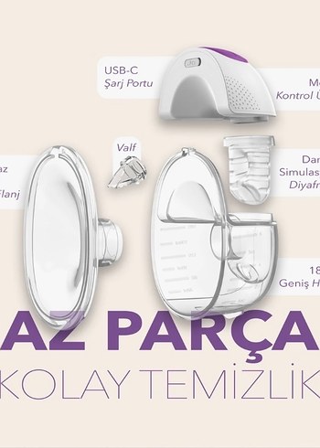 Mochi Giyilebilir Göğüs Pompası Mor - Görsel 3