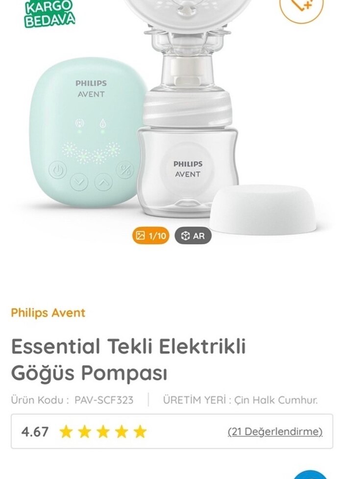 Philips Avent Elektrikli Göğüs Pompası - Görsel 2