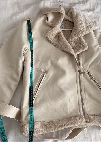 Beyaz Kadın Kısa Kürklü Ceket - Görsel 7