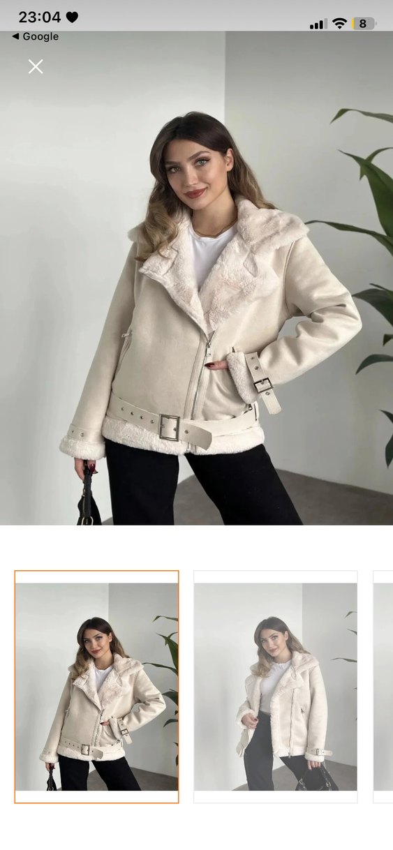 Beyaz Kadın Kısa Kürklü Ceket - Görsel 3