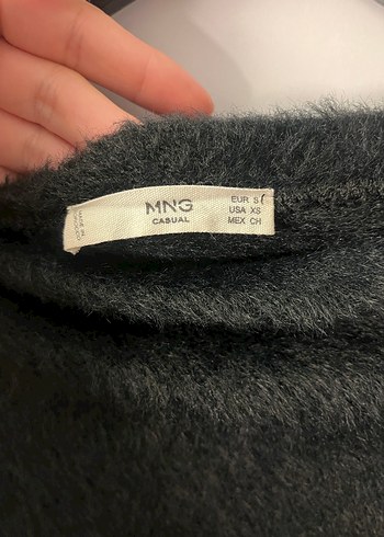 mango siyah yünlü kazak - Görsel 2