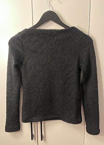 mango siyah yünlü kazak - Görsel 3