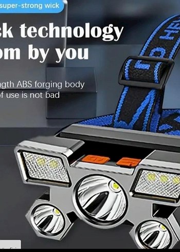 Mavi Desenli Metal Kemerli LED Kafa Lambası. SIFIR ÜRÜN - Görsel 2