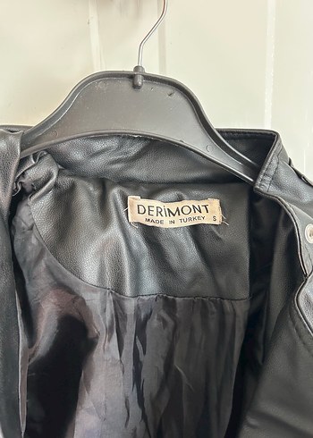 s Beden Siyah Deri Biker Ceket
