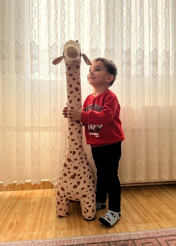  Beden Uzun Boyunlu Kahverengi Zürafa Peluş Oyuncak