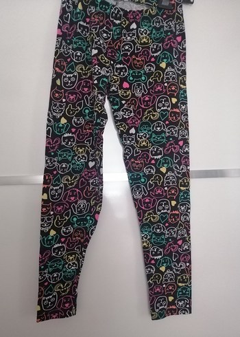 Renkli kedi desenli Kız Çocuk Tayt - Görsel 2