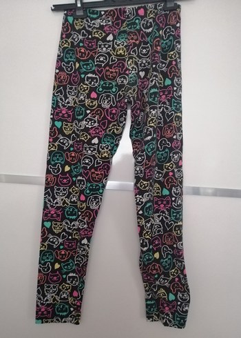 Renkli kedi desenli Kız Çocuk Tayt - Görsel 4