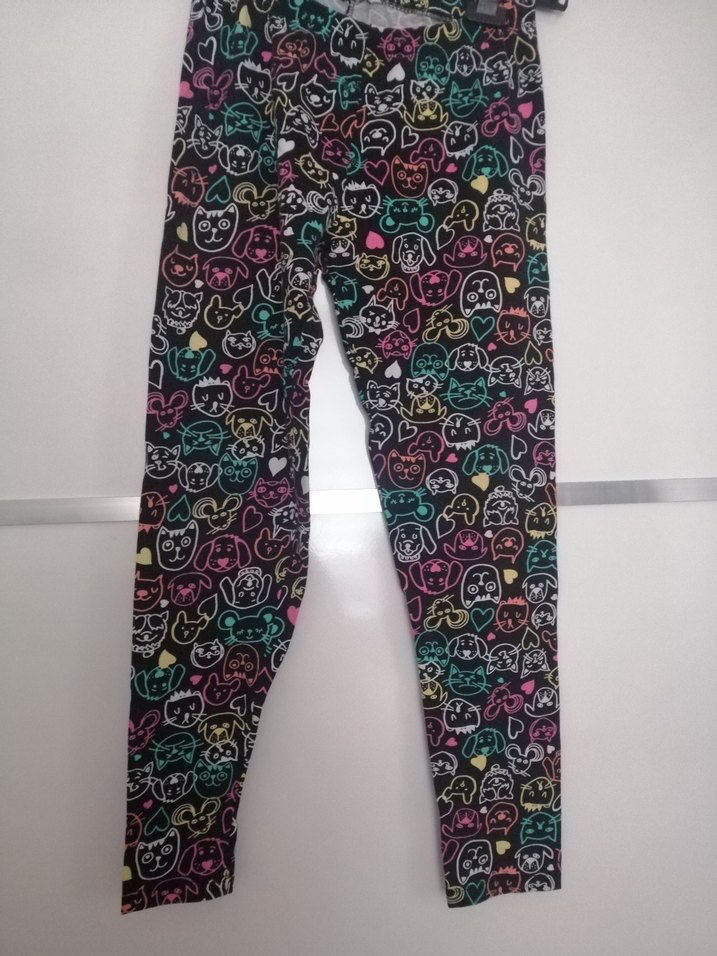 Renkli kedi desenli Kız Çocuk Tayt - Görsel 2