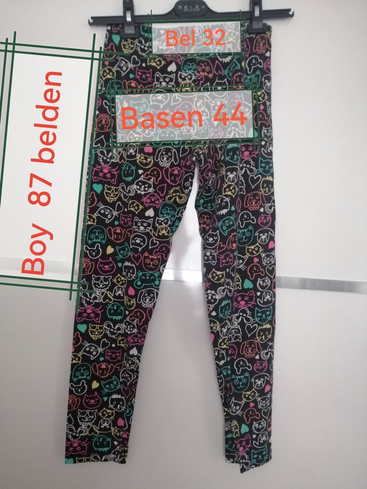 Renkli kedi desenli Kız Çocuk Tayt - Görsel 5