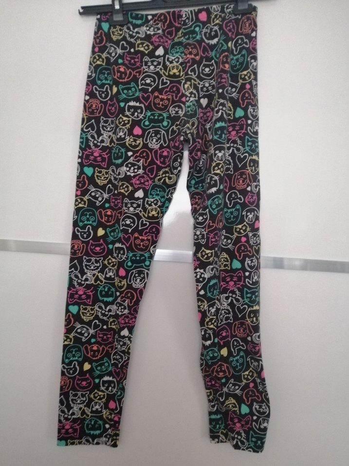 Renkli kedi desenli Kız Çocuk Tayt - Görsel 4