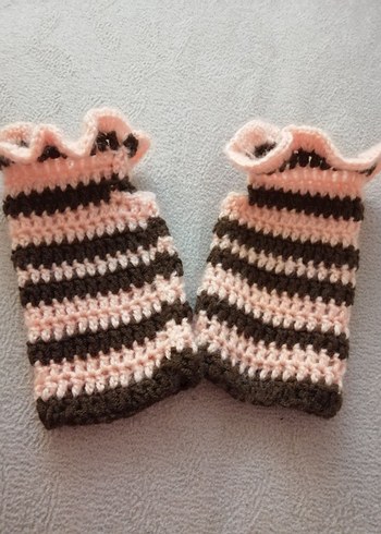 Bohem Tarzı fırfırlı Örgü Kadın Eldiveni. Hediyelik - Görsel 5