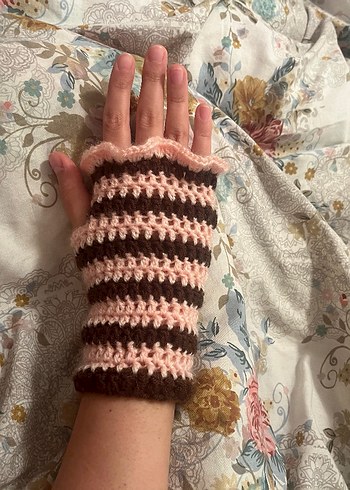 Bohem Tarzı fırfırlı Örgü Kadın Eldiveni. Hediyelik - Görsel 2