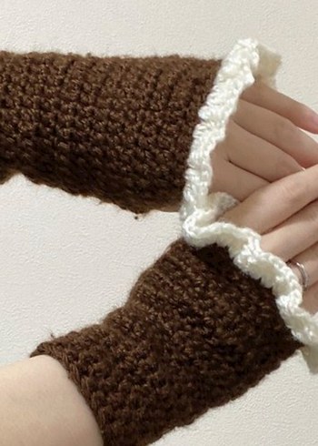 Renkli Örgü Parmaksız Eldivenler - Görsel 10