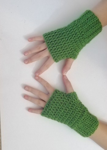 Renkli Örgü Parmaksız Eldivenler - Görsel 7