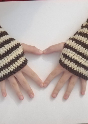 Renkli Örgü Parmaksız Eldivenler - Görsel 6