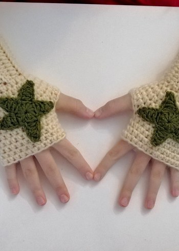 Renkli Örgü Parmaksız Eldivenler - Görsel 2