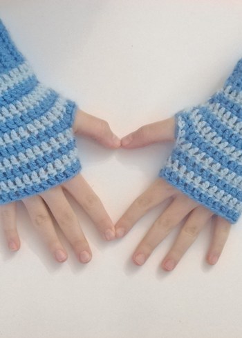 Renkli Örgü Parmaksız Eldivenler - Görsel 5