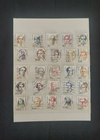25 çeşit Alman Kadınlar Pul Koleksiyonu