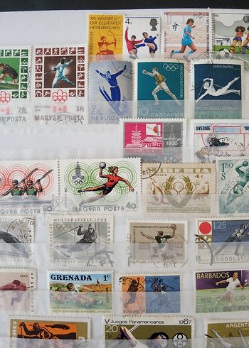 Beden Renk Çeşitli Spor Temalı Pul Koleksiyonu