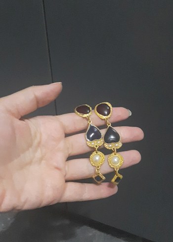 Zincir Detaylı Bohem Altın Küpe