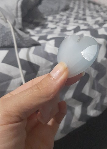 Şeffaf Turkuaz Kalp Kolye Ucu - Görsel 4