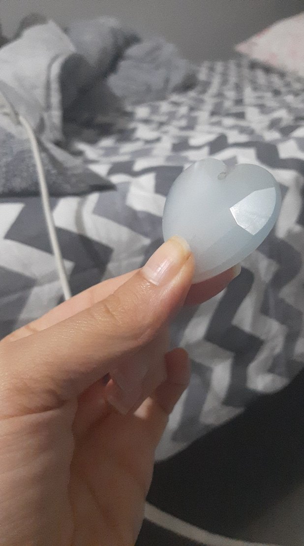 Şeffaf Turkuaz Kalp Kolye Ucu - Görsel 4