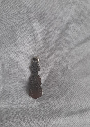 Gri Vintage Keman Figürlü Kolye Ucu - Görsel 2