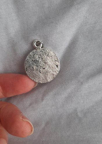 Gri Nakışlı Bohem Vintage Kolye Ucu - Görsel 2