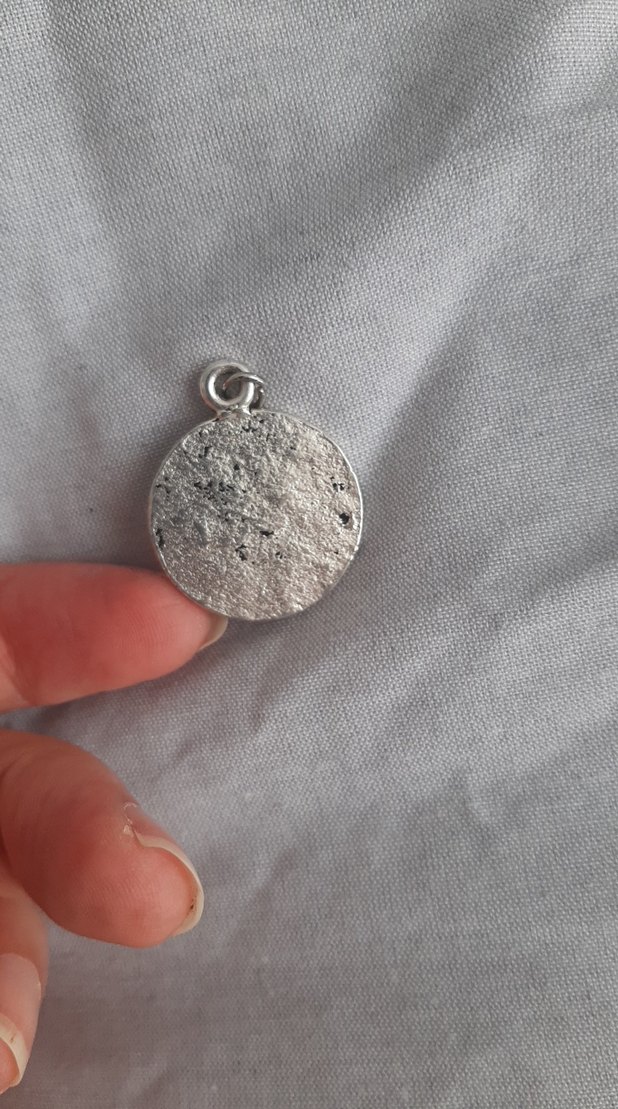 Gri Nakışlı Bohem Vintage Kolye Ucu - Görsel 2