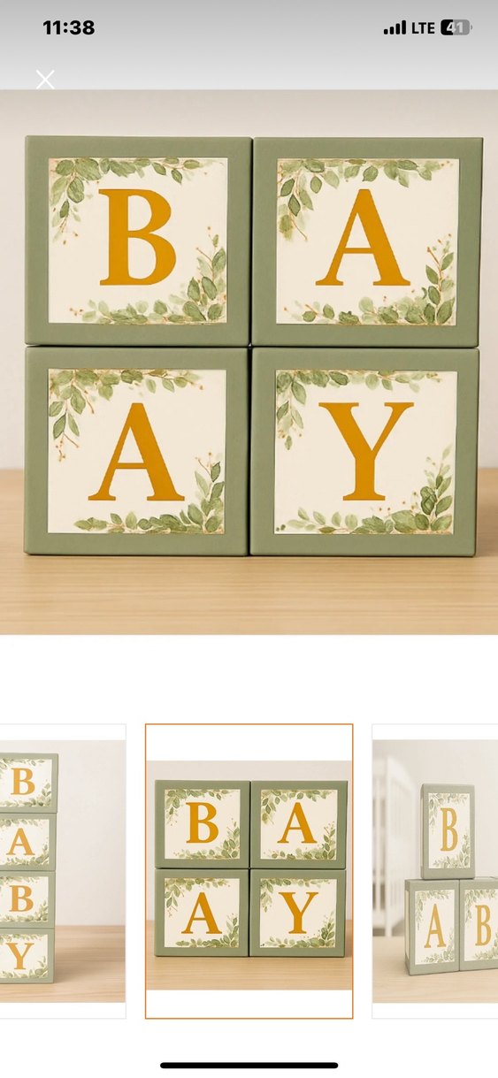 Yaprak desen baby yazılı balon kutusu parti&baby shower konsept - Görsel 2