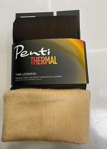 m Beden Penti içi peluş ten görünümlü termal külotlu çorap