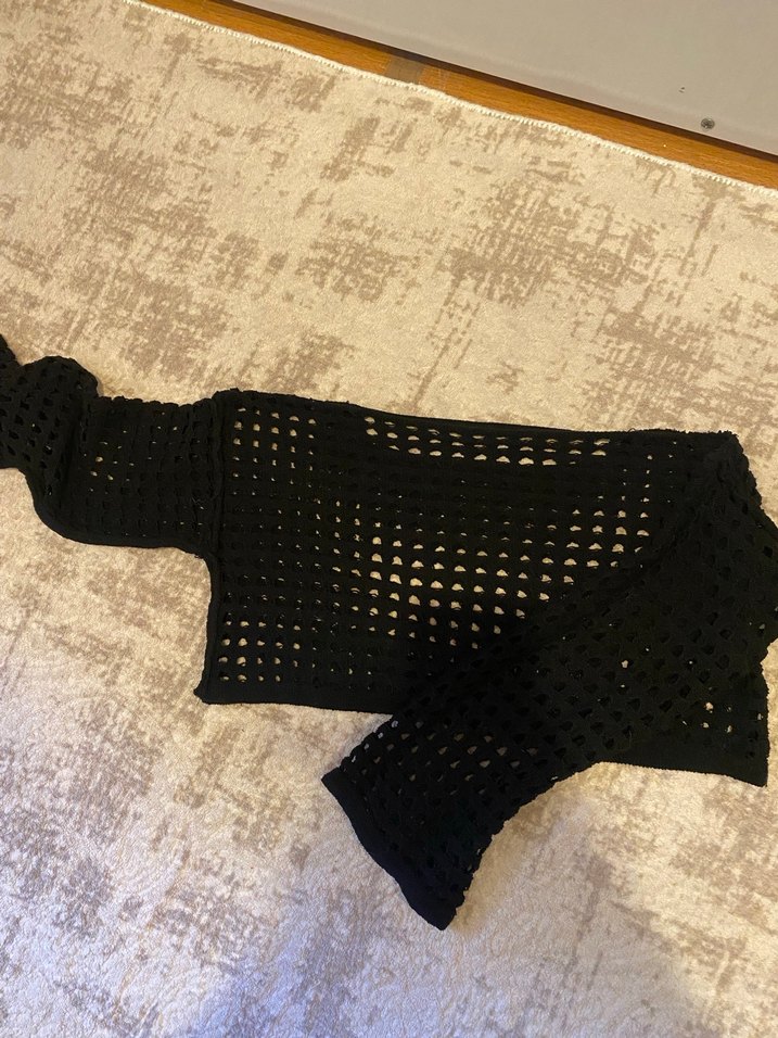 Siyah Örgü Kadın Triko Bluz - Görsel 2