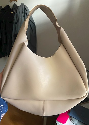 Bej Deri Kadın Günlük Çanta - Görsel 2