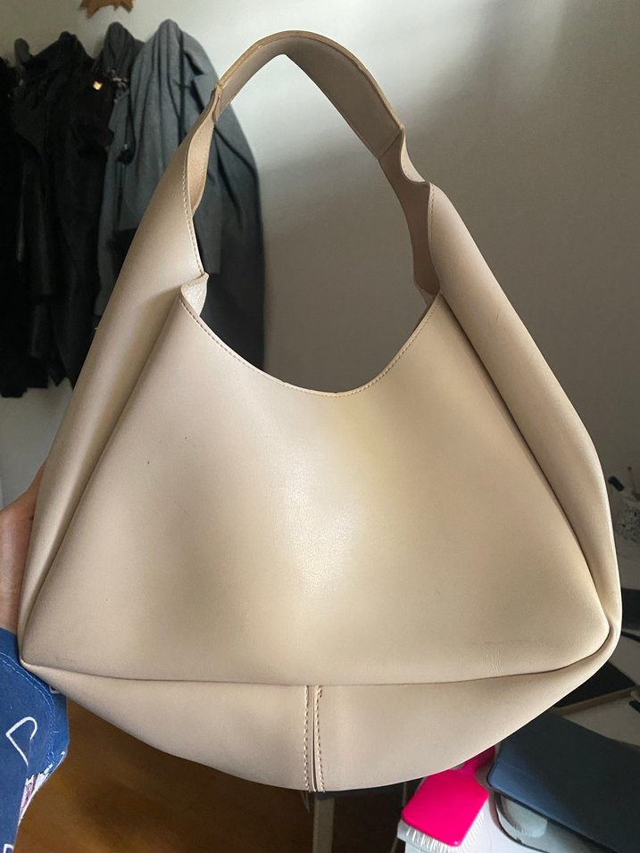 Bej Deri Kadın Günlük Çanta - Görsel 2