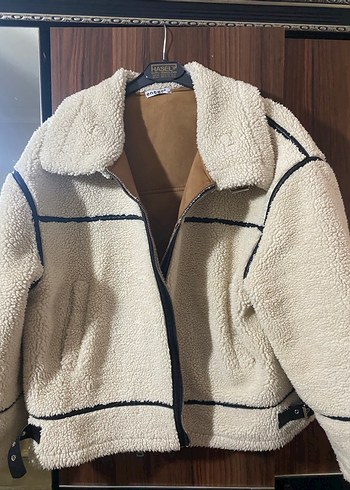 Bej Kürklü Midi Kadın Ceket - Görsel 2