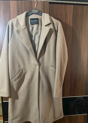 Kadın Bej Midi Düğmeli Kaban - Görsel 2