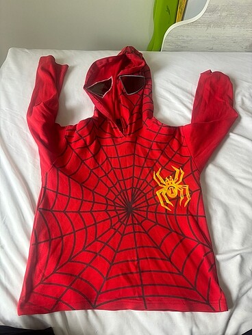 Spiderman maskeli uzun kollu kapüşonlu sweat
