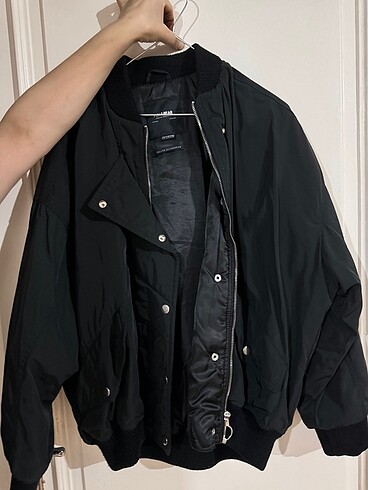 Pull and Bear pullandbear oversize siyah bomber ceket