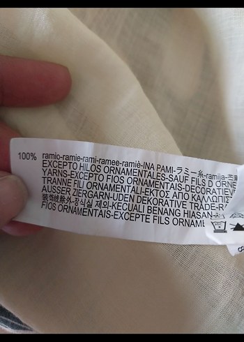 Zara Bej Keten Bohem Düğmeli Bluz