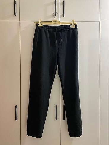 mavi beli lastikli jogger pantolon