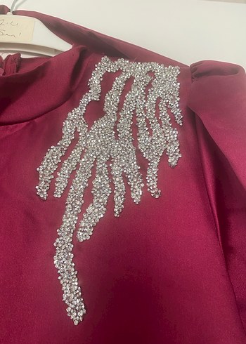 Fuşya Uzun Kollu Tesettür Abiye - Görsel 3